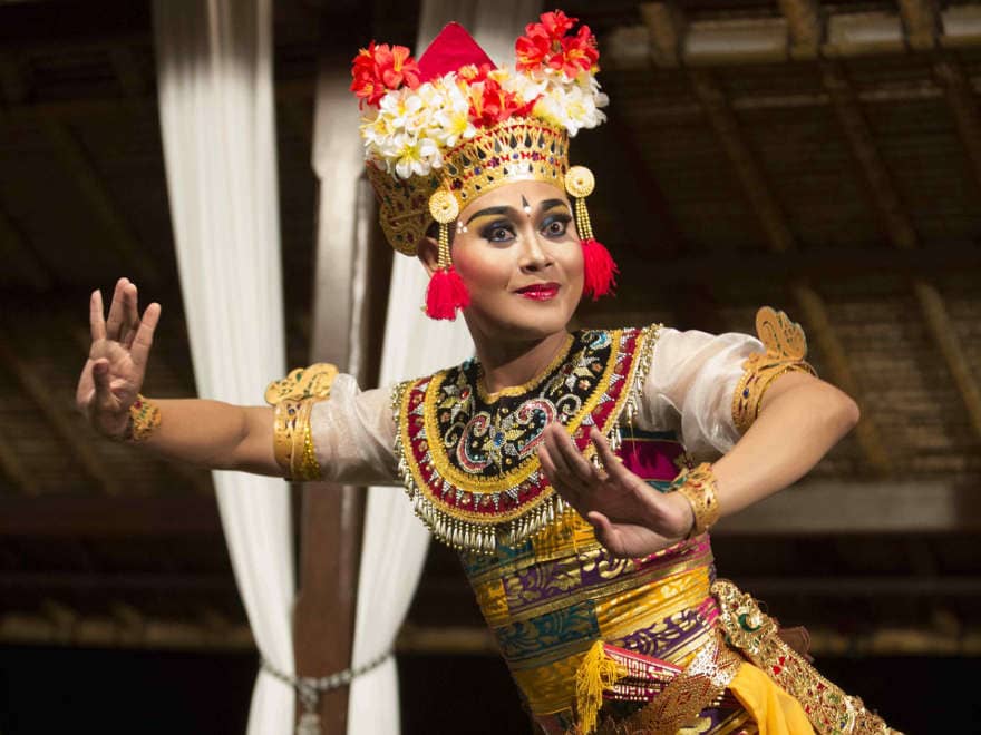 Traditional Balinese dancer, CasCades, Ubud, Bali